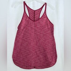 Lululemon women’s rushed racerback Tank, heathered maroon pattern. Size 6